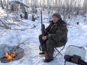 Костёр на снегу.